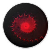 Red Fractal Ceramic Knob. Keramische Knop (Voorkant)