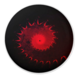 Red Fractal Ceramic Knob. Keramische Knop