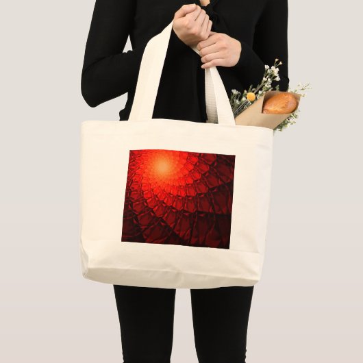 Red Fractal Pattern Grote Tote Bag (Voorkant (product))