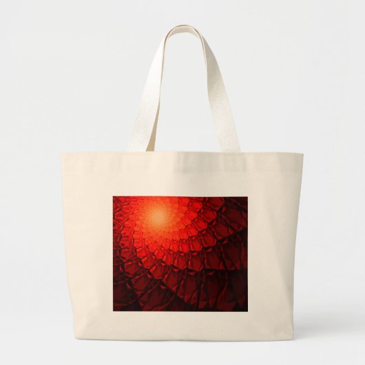 Red Fractal Pattern Grote Tote Bag (Voorkant)