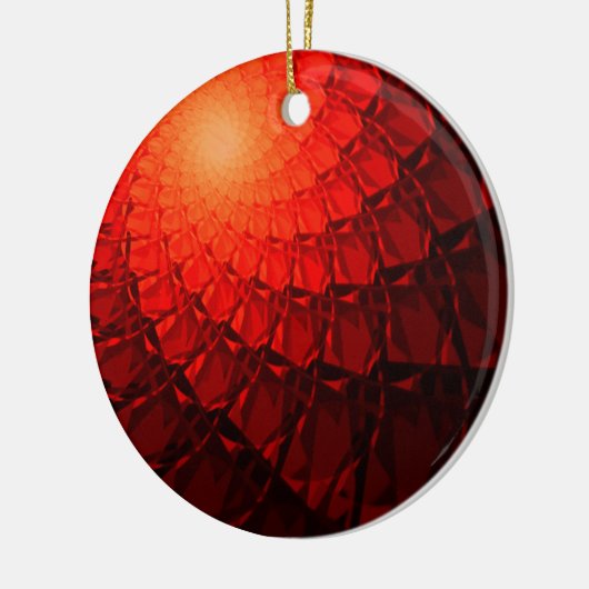 Red Fractal Pattern Keramisch Ornament (Links)