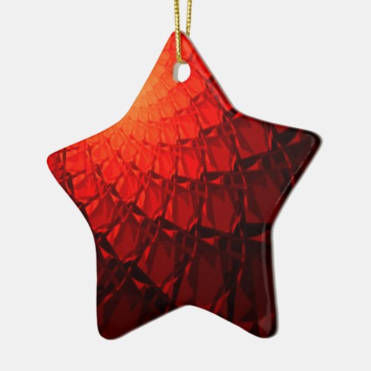 Red Fractal Pattern Keramisch Ornament (Links)