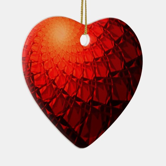 Red Fractal Pattern Keramisch Ornament (Rechts)