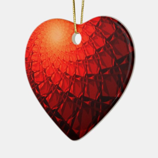 Red Fractal Pattern Keramisch Ornament (Links)