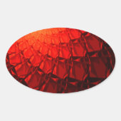 Red Fractal Pattern Ovale Sticker (Voorkant)