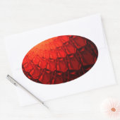 Red Fractal Pattern Ovale Sticker (Envelop)