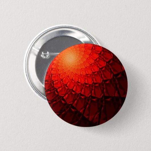 Red Fractal Pattern Ronde Button 5,7 Cm (Voorkant /achterkant)