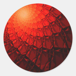 Red Fractal Pattern Ronde Sticker