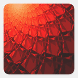 Red Fractal Pattern Vierkante Sticker