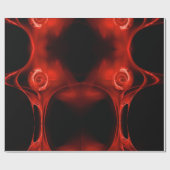 RED FRACTAL ROOS IN ZWART CADEAUPAPIER (Vlak)