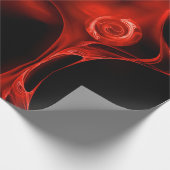 RED FRACTAL ROOS IN ZWART CADEAUPAPIER (Hoek)