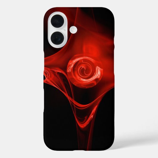 RED FRACTAL ROOS IN ZWART Case-Mate iPhone CASE (Achterkant)