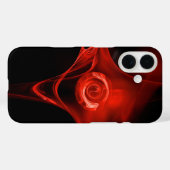 RED FRACTAL ROOS IN ZWART Case-Mate iPhone CASE (Achterkant (horizontaal))