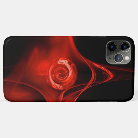 RED FRACTAL ROOS IN ZWART Case-Mate iPhone CASE (Achterkant (horizontaal))
