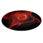 RED FRACTAL ROOS IN ZWART SNIJPLANK (Hoek)