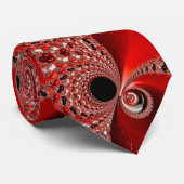 Red Fractal Spiral Pattern - Modern Mathematical  Stropdas (Opgerold)
