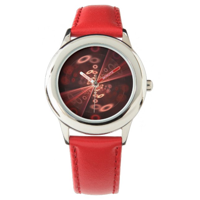 Red Fractal Watch Horloge (Voorkant)