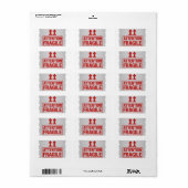 Red Fragile Handle with Care Mailing Label images2 (Full Sheet)