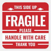 Red Fragile Label Verzending Waarschuwing Kleine S (Voorkant)