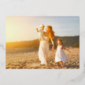 Red Frame & Gold Merry Christmas Photo Folie Feestdagenkaart (Achterkant)