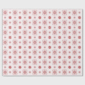 Red Framed Ornamental Snowflake Cadeaupapier (Vlak)