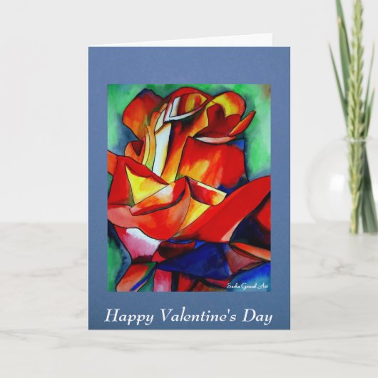 Red France Libre Roos Valentijnsdag Feestdagen Kaart (Voorkant)