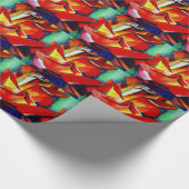 Red France Libre roos waterverf art. Cadeaupapier (Hoek)