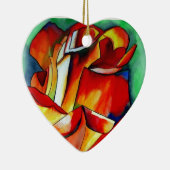 Red France Libre roos waterverf art. Keramisch Ornament (Rechts)