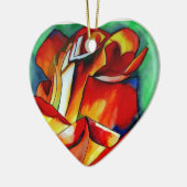 Red France Libre roos waterverf art. Keramisch Ornament (Links)