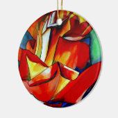 Red France Libre roos waterverf art. Keramisch Ornament (Links)