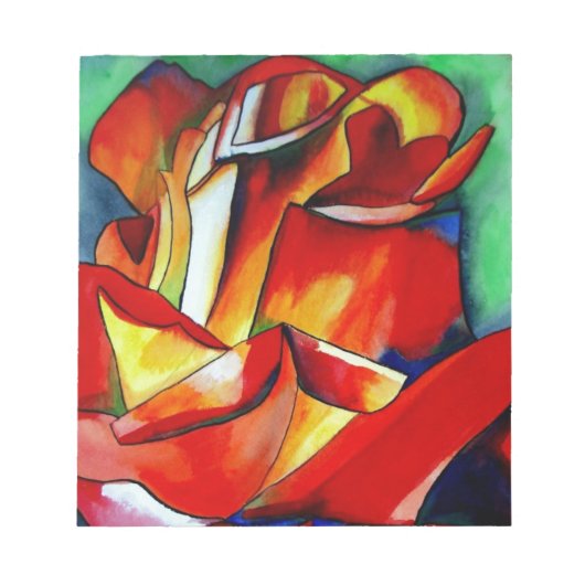 Red France Libre roos waterverf art. Notitieblok (Voorkant)