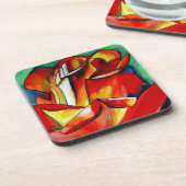 Red France Libre roos waterverf art. Onderzetter (Linkerzijde)