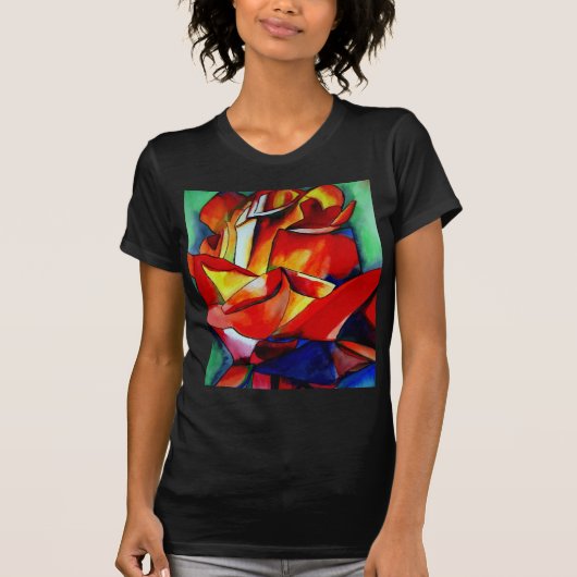 Red France Libre roos waterverf art. T-shirt (Voorkant)