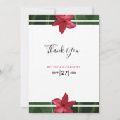 Red Frangipani Plumeria Wedding Bedankt (Achterkant)