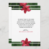 Red Frangipani Plumeria Wedding Bedankt (Voorkant / Achterkant)