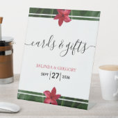 Red Frangipani Plumeria Wedding Cards & Gifts Reclamebord Met Voetstuk (Insitu)