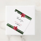 Red Frangipani Plumeria Wedding Gift Bedankjes Labels (In situ)