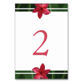 Red Frangipani Plumeria Wedding Kaart (Achterkant)