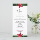 Red Frangipani Plumeria Wedding Menu (Staand voorkant)