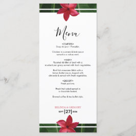 Red Frangipani Plumeria Wedding Menu