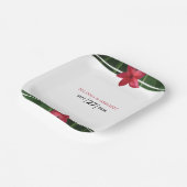 Red Frangipani Plumeria Wedding Papieren Bordje (Gebogen)