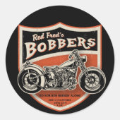 Red Fred's Bobbers Ronde Sticker (Voorkant)