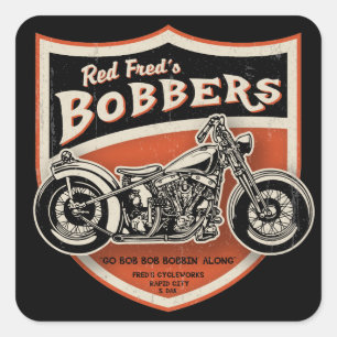 Red Fred's Bobbers Vierkante Sticker
