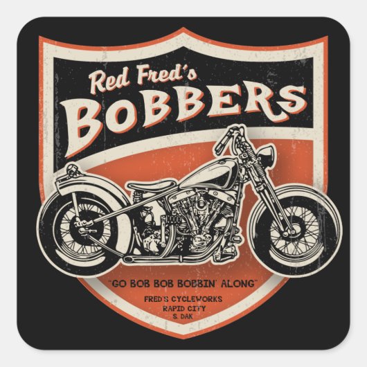 Red Fred's Bobbers Vierkante Sticker (Voorkant)