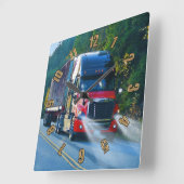 Red Freight Truck Cargo Wall klok (Hoek)