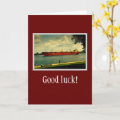 Red Freighter Illustration Kaart (Gele Bloem)