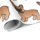 Red French Bulldog Cute Cartoon Dog Patroon Cadeaupapier (Rol Hoek)