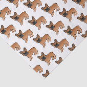 Red French Bulldog Cute Cartoon Dog Patroon Tissuepapier (Detail)