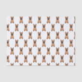 Red French Bulldog / Frenchie Cartoon Dog Pattern Tissuepapier (Voorkant)