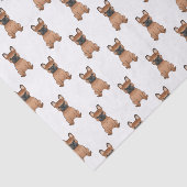 Red French Bulldog / Frenchie Cartoon Dog Pattern Tissuepapier (Detail)